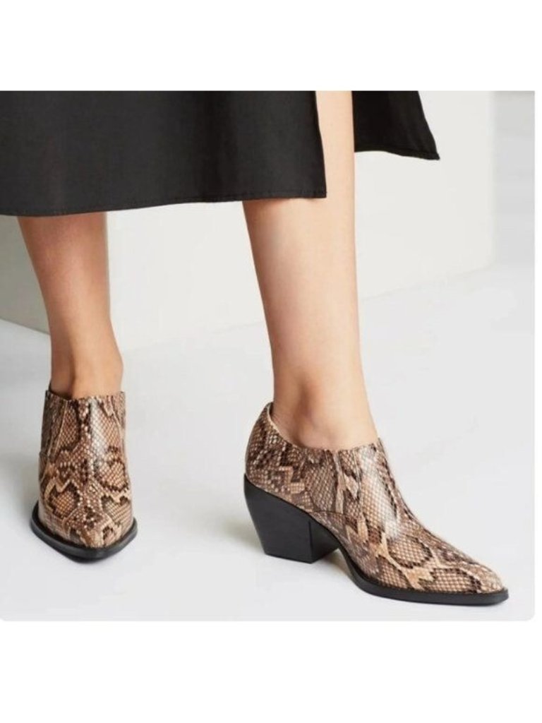 Tony Bianco Paris Booties 6 Brown Snake Leather Ankle Boots Womenâs Shoes